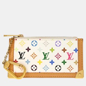 Louis Vuitton White Monogram Multicolor Pochette Cles Small Coin Purse, Wallets & Money Clips - Luxury Closet catalog