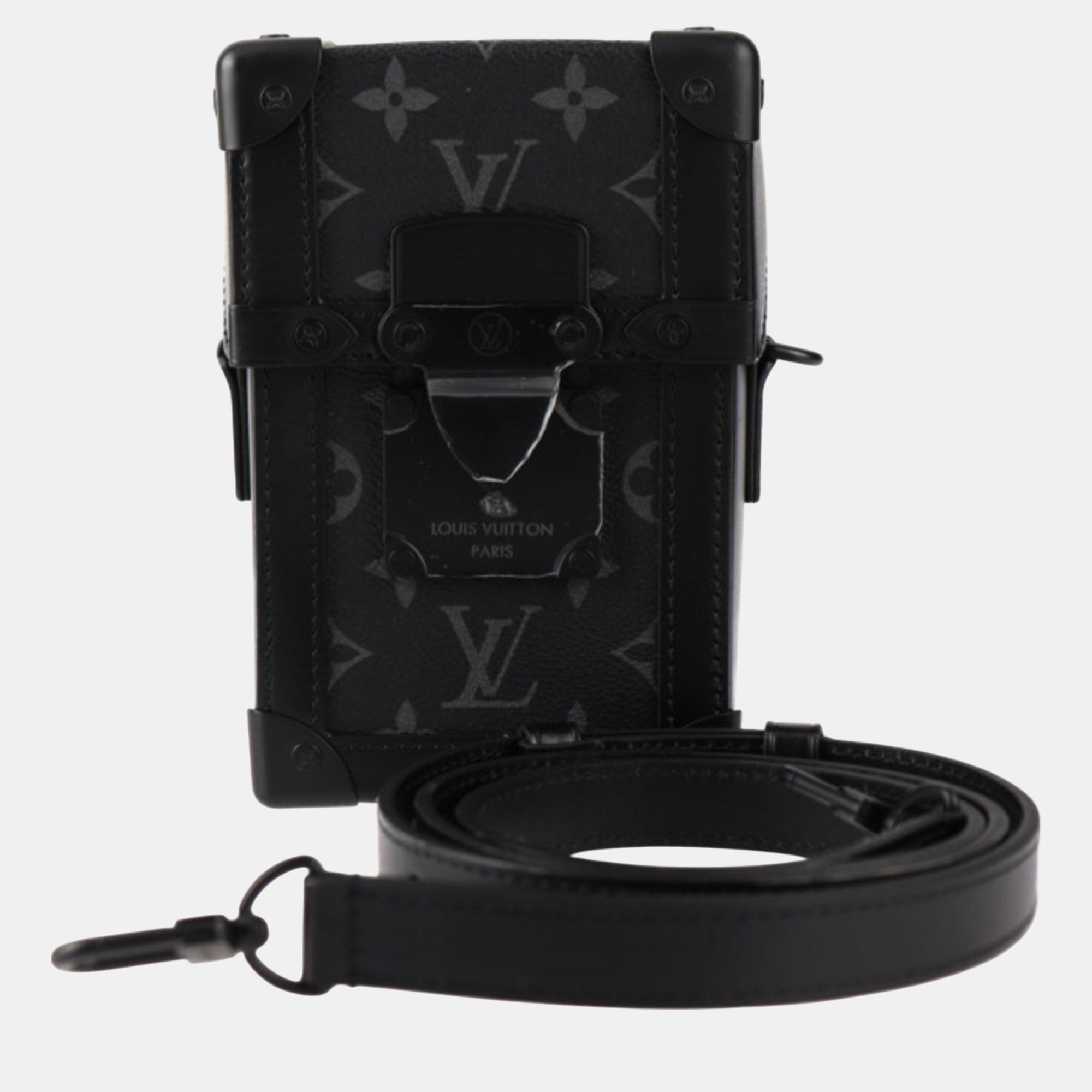 Louis Vuitton Black Monogram Eclipse Leather Vertical Trunk Wearable Wallet Shoulder Bag, Handbags - Luxury Closet catalog