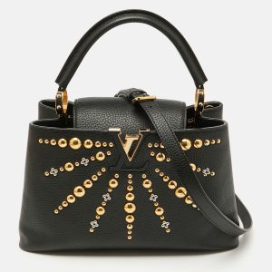 Louis Vuitton Black Leather Studded Sol Capucines PM Bag, Satchels - Luxury Closet catalog