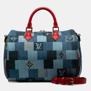 Louis Vuitton Monogram Denim Speedy Bandouliere 30 Square Patchwork Shoulder Bag, Tote Handbags - Luxury Closet catalog