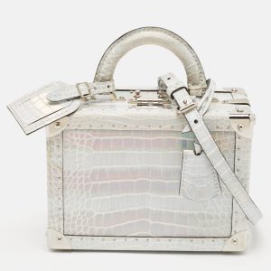 Louis Vuitton Silver Holographic Crocodile Petite Valise Bag, Satchels - Luxury Closet catalog