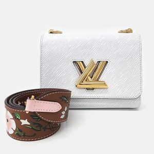 Louis Vuitton White Epi Leather Twist PM Shoulder Bag, Tote Handbags - Luxury Closet catalog
