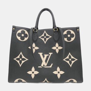Louis Vuitton Beige Black Monogram Empreinte Leather OnTheGo GM Handbag, Tote Handbags - Luxury Closet catalog