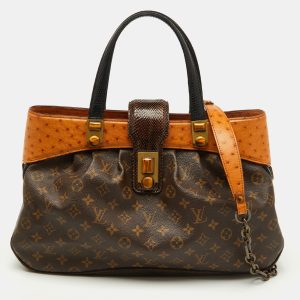 Louis Vuitton Ostrich, Snakeskin Trim and Monogram Canvas Waltz Oskar Bag, Satchels - Luxury Closet catalog
