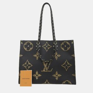 Louis Vuitton Noir Canvas Giant Monogram Jungle OnTheGo GM Tote Bag, Tote Handbags - Luxury Closet catalog