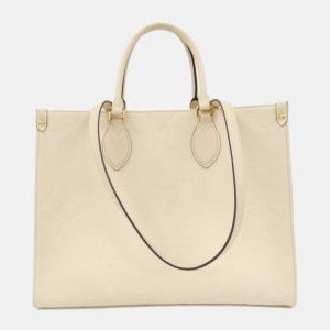 Louis Vuitton Cream Monogram Empreinte Leather OnTheGo MM Handbag, Tote Handbags - Luxury Closet catalog