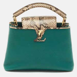 Louis Vuitton Green/Beige Leather and Python Capucines BB Bag, Satchels - Luxury Closet catalog