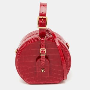 Louis Vuitton Red Crocodile Petite Boite Chapeau Bag, Satchels - Luxury Closet catalog