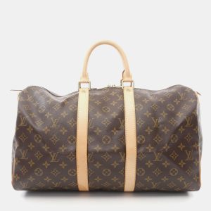 Louis Vuitton Brown Monogram Leather Keepall 45 Travel Bag, Tote Handbags - Luxury Closet catalog