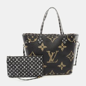 Louis Vuitton Brown Black Monogram Jungle Neverfull MM Tote Bag, Tote Handbags - Luxury Closet catalog
