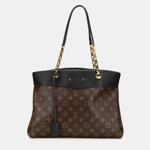 Louis Vuitton Black Brown Monogram Pallas Shopper, Tote Handbags - Luxury Closet catalog