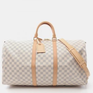 Louis Vuitton White Damier Azur Canvas Keepall Bandouliere 55 Shoulder Bag, Shoulder Bags - Luxury Closet catalog