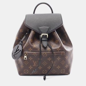 Louis Vuitton Brown Black Coated Canvas Leather Montsouris NM PM Backpack, Backpacks - Luxury Closet catalog