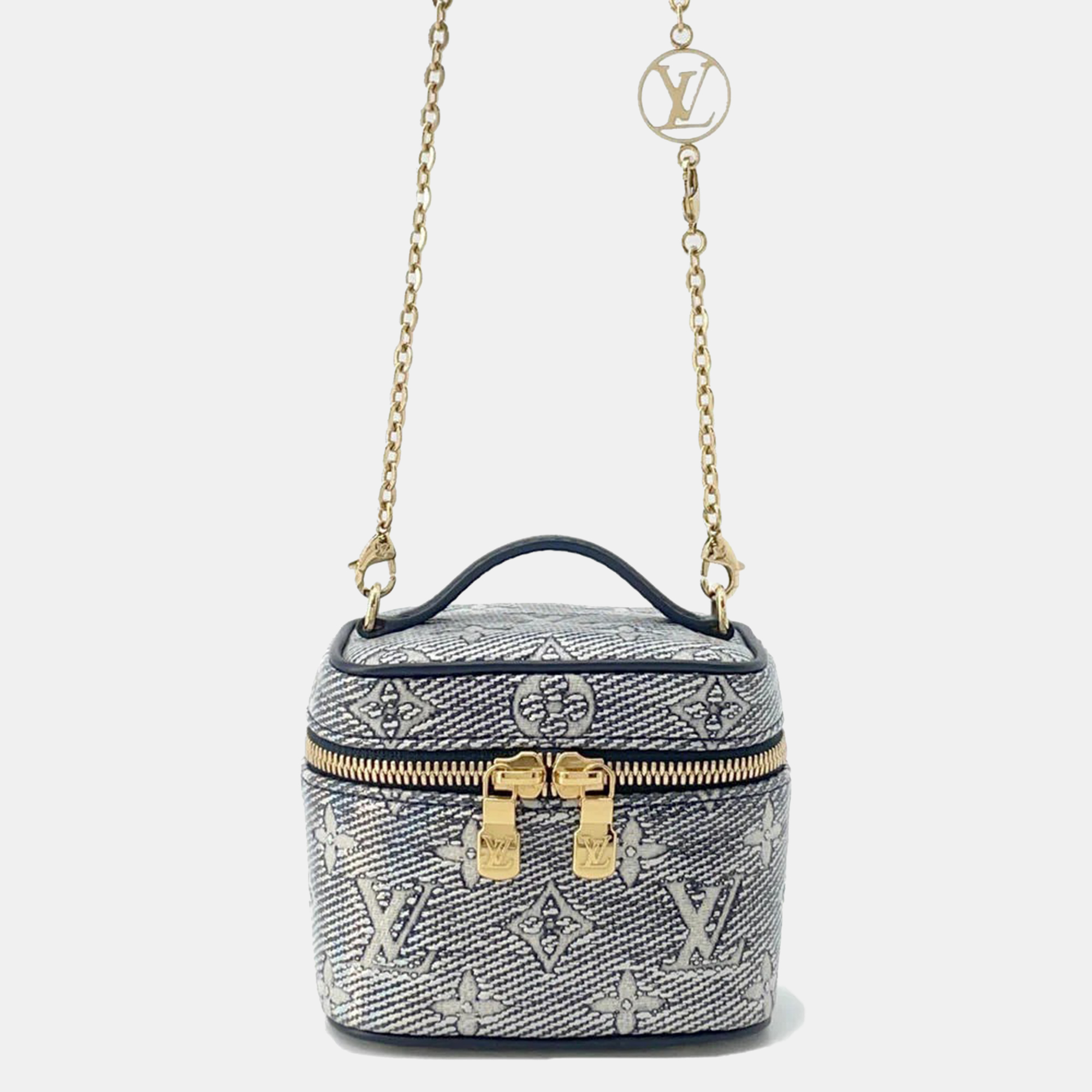Louis Vuitton Blue Monogram Laminated Jacquard Micro Vanity Bag, Shoulder Bags - Luxury Closet catalog