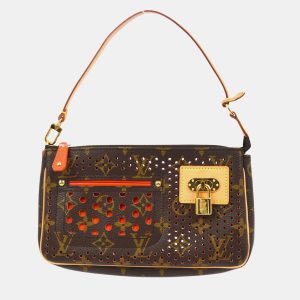 Louis Vuitton Orange/Brown Monogram Perforated Canvas Pochette Accessoires Shoulder Bag, Clutches & Special Occasion Bags - Luxury Closet catalog
