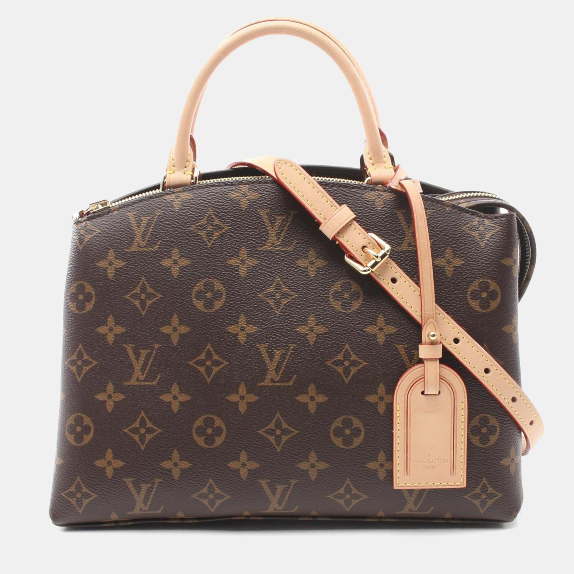 Louis Vuitton Brown Coated Canvas Leather Monogram Petit Palais PM Handbag, Satchels - Luxury Closet catalog