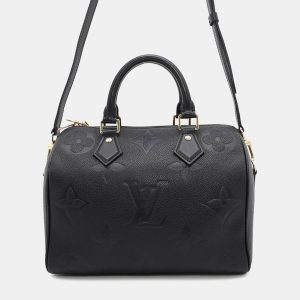 Louis Vuitton Noir Monogram Empreinte Leather Speedy Bandouliere Size 25, Satchels - Luxury Closet catalog