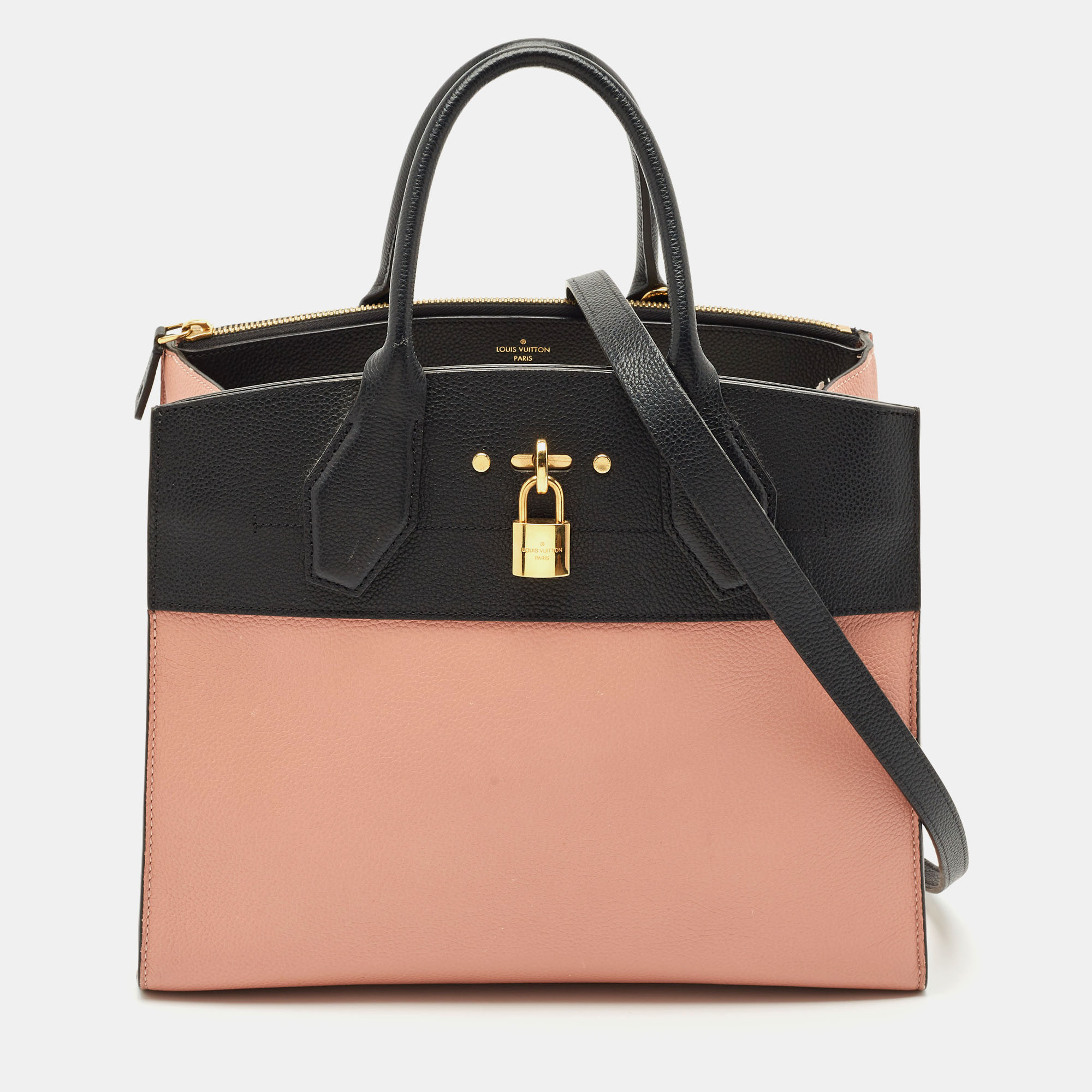 Louis Vuitton Black/Pink Leather City Steamer MM Bag, Tote Handbags - Luxury Closet catalog