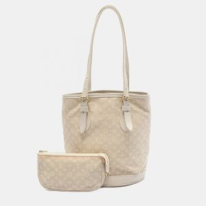 Louis Vuitton Beige Dune Monogram Mini Lin Bucket PM Handbag, Tote Handbags - Luxury Closet catalog
