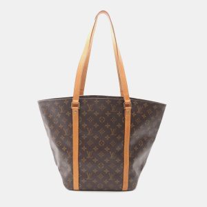 Louis Vuitton Sac Shopping Tote Shoulder Bag Monogram Leather Brown, Tote Handbags - Luxury Closet catalog