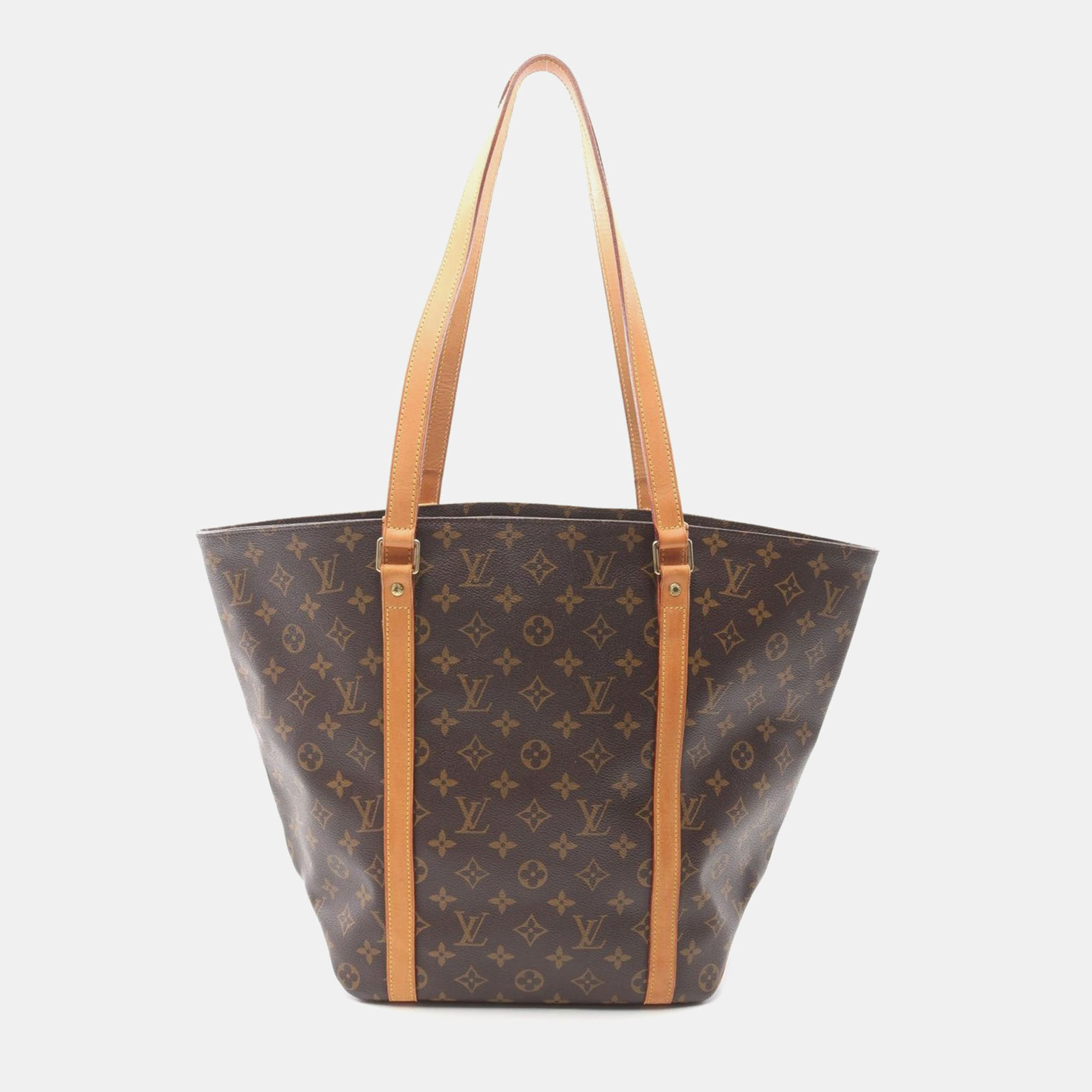 Louis Vuitton Sac Shopping Tote Shoulder Bag Monogram Leather Brown, Tote Handbags - Luxury Closet catalog