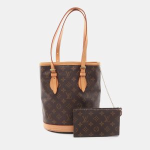 Louis Vuitton Bucket PM Brown Monogram Canvas Tote Bag, Tote Handbags - Luxury Closet catalog