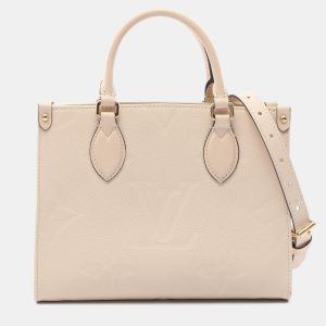 Louis Vuitton On-The-Go PM Beige Monogram Empreinte Leather Handbag, Tote Handbags - Luxury Closet catalog