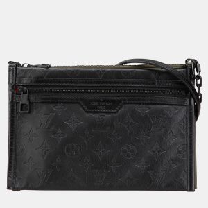 Louis Vuitton Black Monogram Shadow Double Flat Messenger, Shoulder Bags - Luxury Closet catalog