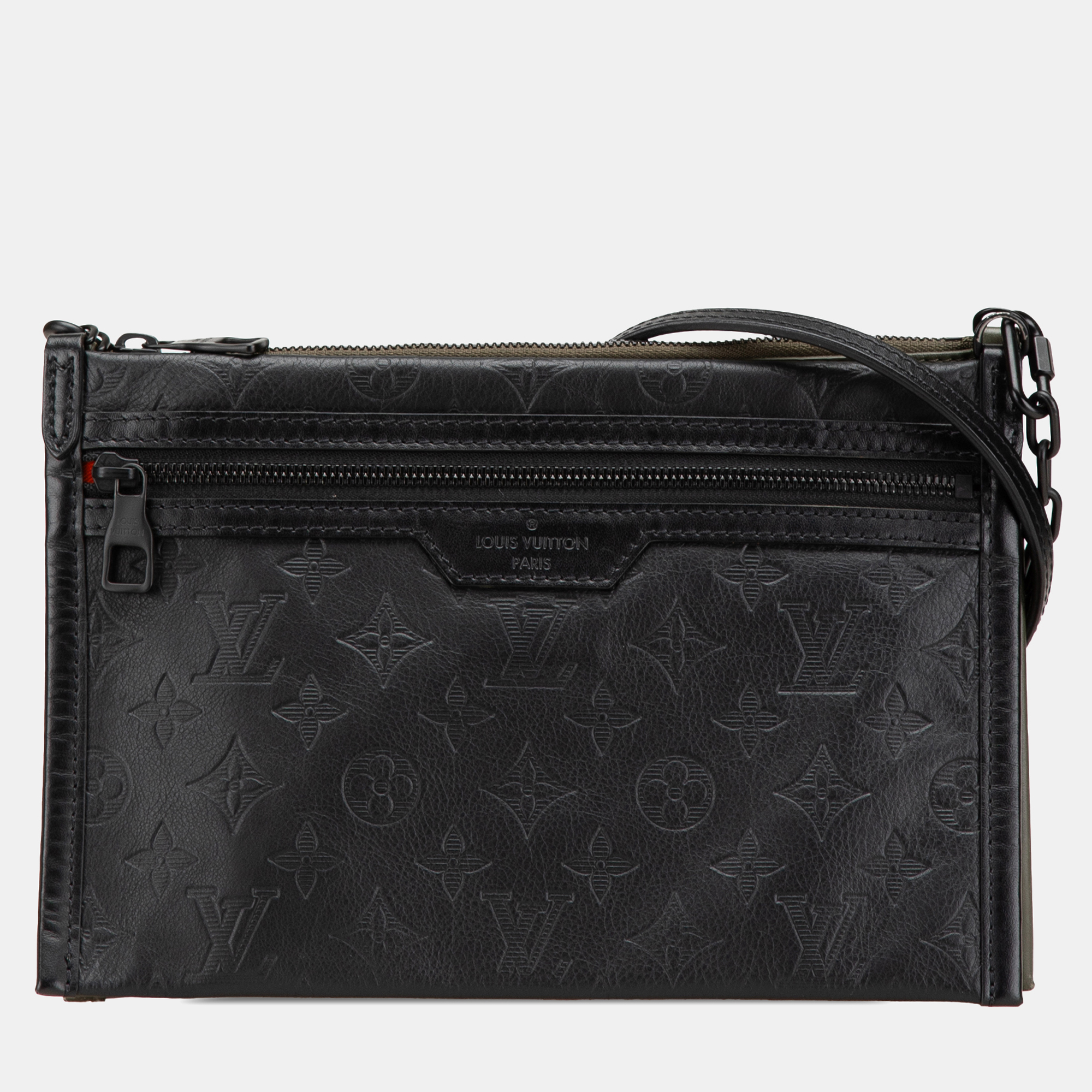 Louis Vuitton Black Monogram Shadow Double Flat Messenger, Shoulder Bags - Luxury Closet catalog