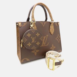 Louis Vuitton Onthego PM Brown Monogram Giant Reverse Canvas Tote Bag, Tote Handbags - Luxury Closet catalog