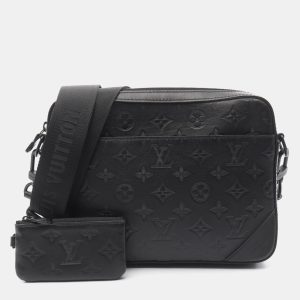 Louis Vuitton Duo Messenger Black Monogram Shadow Leather Crossbody Bag, Handbags - Luxury Closet catalog