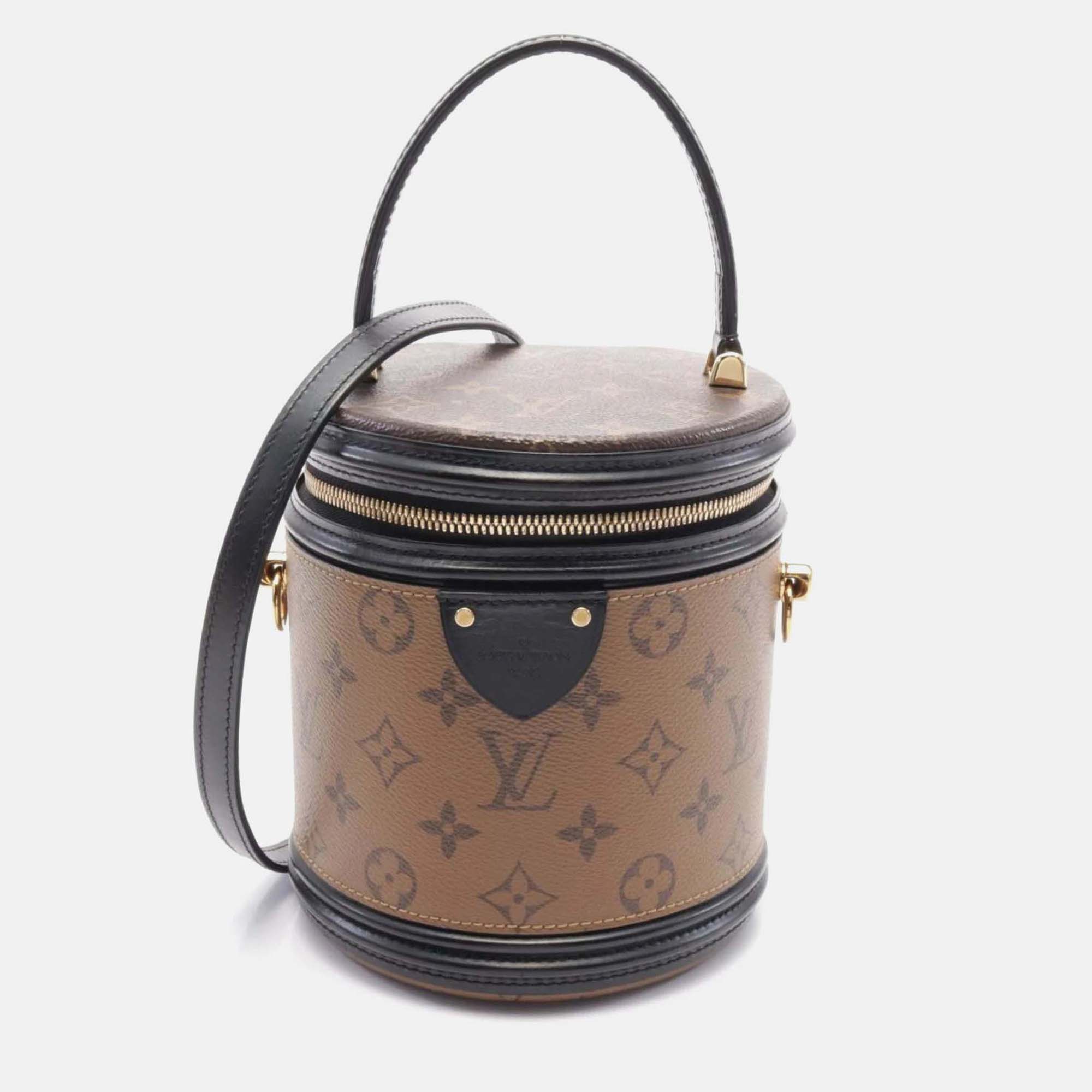 Louis Vuitton Cannes Brown Black Coated Canvas Leather Handbag, Satchels - Luxury Closet catalog
