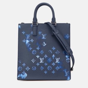 Louis Vuitton Sac Plat Navy Monogram Watercolor Grained Leather Shoulder Bag, Tote Handbags - Luxury Closet catalog