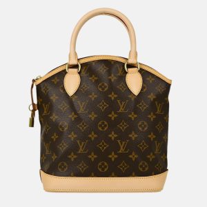 Louis Vuitton Lockit Brown Monogram Canvas Top Handle Bag, Tote Handbags - Luxury Closet catalog
