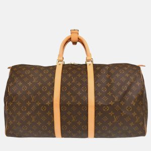 Louis Vuitton Keepall 55 Brown Monogram Canvas Travel Bag, Handbags - Luxury Closet catalog