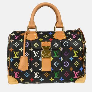 Louis Vuitton Speedy 30 Black Monogram Multicolor Handbag, Handbags - Luxury Closet catalog