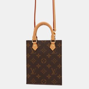 Louis Vuitton Petit Sac Plat Brown Monogram Canvas Tote Bag, Satchels - Luxury Closet catalog