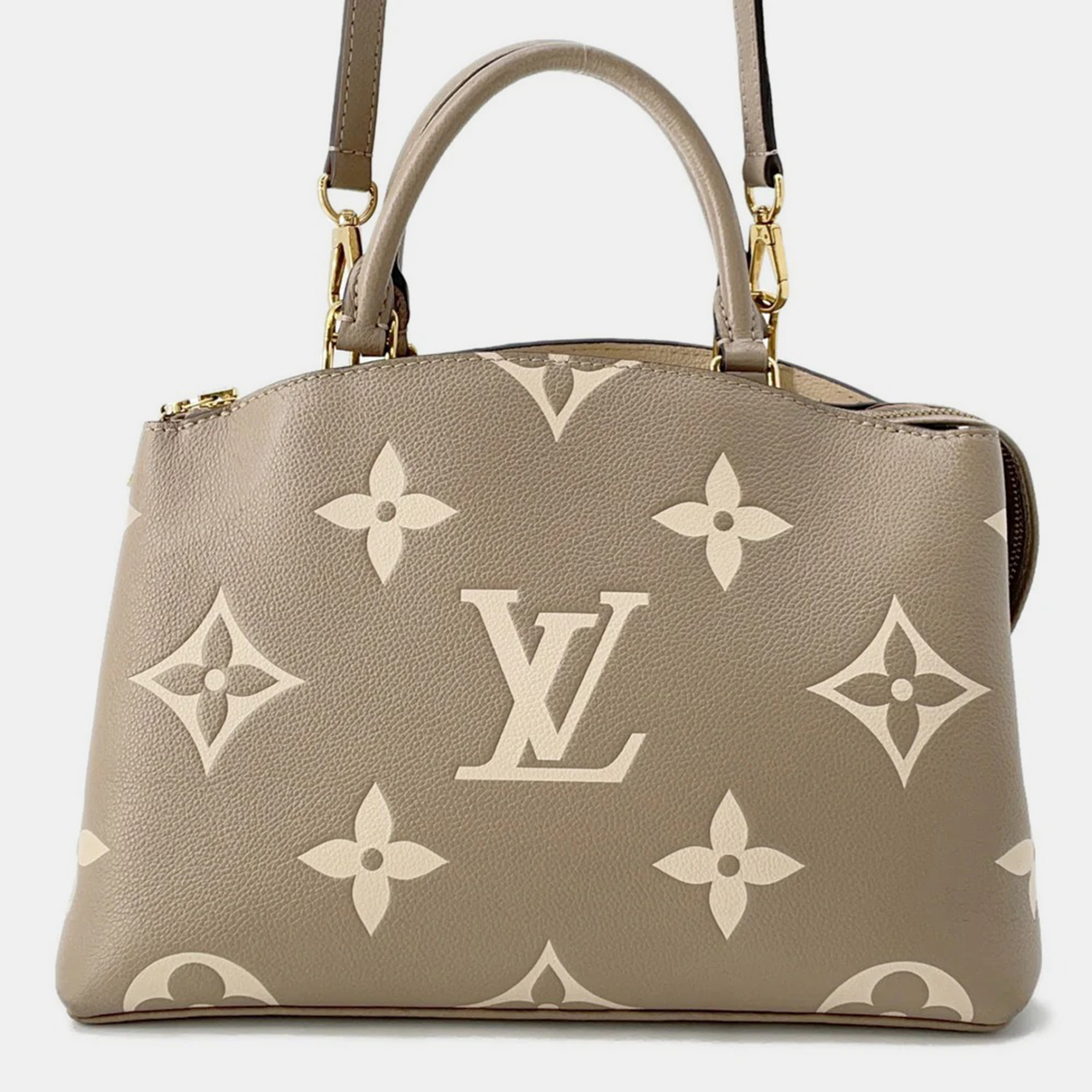 Louis Vuitton Petit Palais PM Tourterelle Bicolor Monogram Empreinte Leather Satchel Bag, Satchels - Luxury Closet catalog