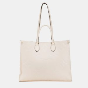 Louis Vuitton OnTheGo GM White Leather Monogram Empreinte Giant Shoulder Bag, Tote Handbags - Luxury Closet catalog