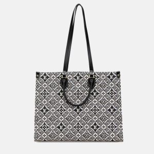 Louis Vuitton Monogram OnTheGo GM Black White Blue Canvas Leather Tote Bag, Tote Handbags - Luxury Closet catalog