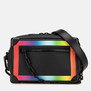 Louis Vuitton Soft Trunk Mini Black Rainbow Taiga Leather Shoulder Bag, Handbags - Luxury Closet catalog