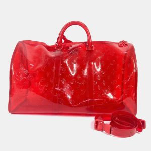 Louis Vuitton Keepall 50 Red Monogram Prism Vinyl PVC Boston Bag, Handbags - Luxury Closet catalog