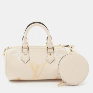 Louis Vuitton Papillon BB Leather Ivory Beige Monogram Empreinte Creme Saffron Handbag, Satchels - Luxury Closet catalog