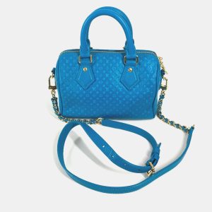 Louis Vuitton Speedy Bandouliere 20 Monogram Nanogram Calf Leather Blue Crossbody Bag, Handbags - Luxury Closet catalog