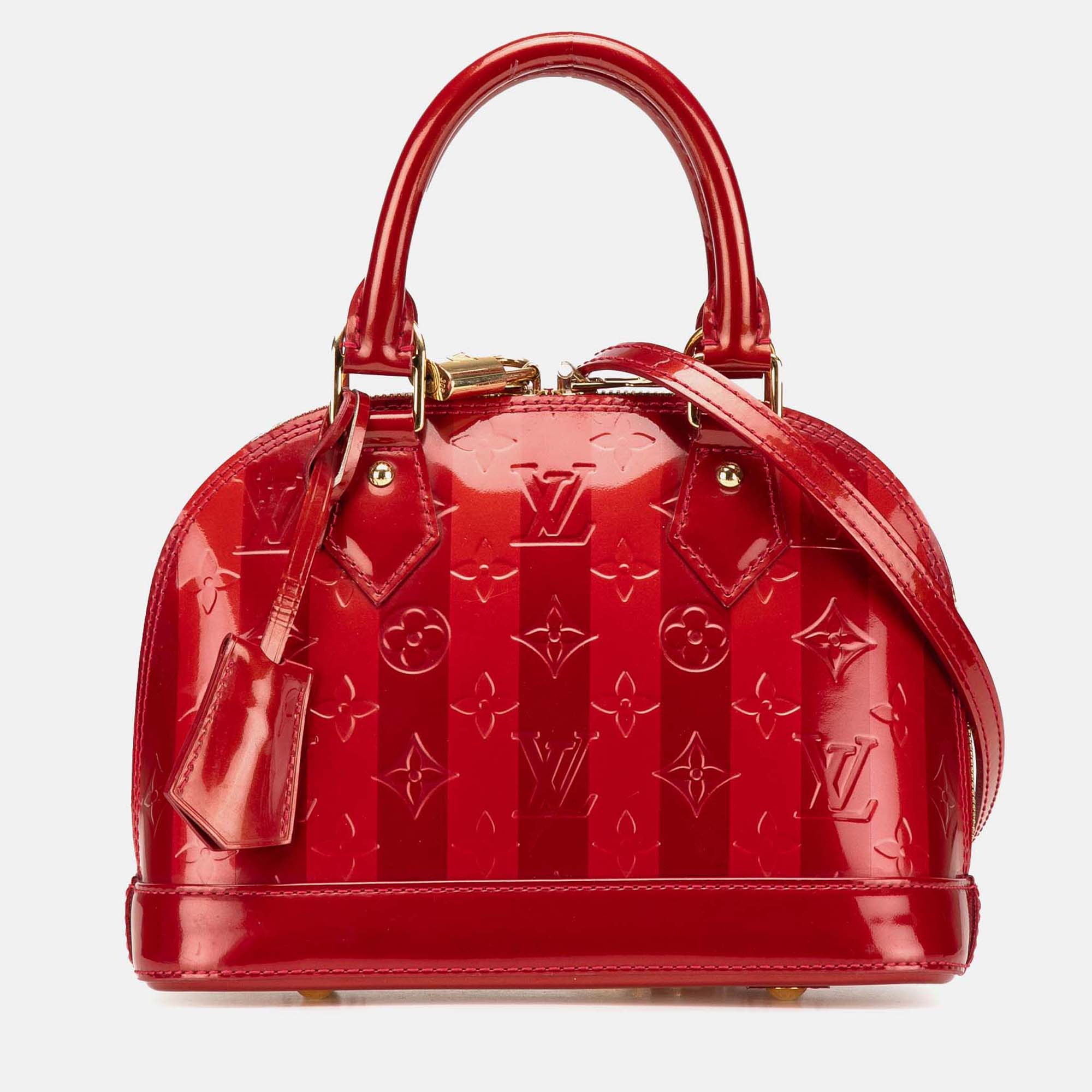 Louis Vuitton Red Monogram Vernis Rayures Alma BB Bag, Satchels - Luxury Closet catalog