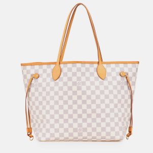 Louis Vuitton Grey White Damier Azur Neverfull MM, Tote Handbags - Luxury Closet catalog