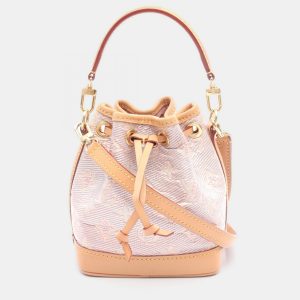 Louis Vuitton Nano Noe Pink Monogram Laminated Jacquard Shoulder Bag, Handbags - Luxury Closet catalog