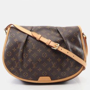 Louis Vuitton Menilmontant MM Brown Monogram Leather Crossbody Bag, Handbags - Luxury Closet catalog
