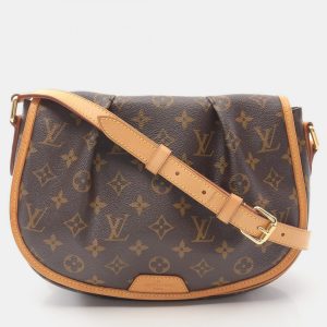 Louis Vuitton Menilmontant PM Brown Monogram Leather Crossbody Bag, Handbags - Luxury Closet catalog