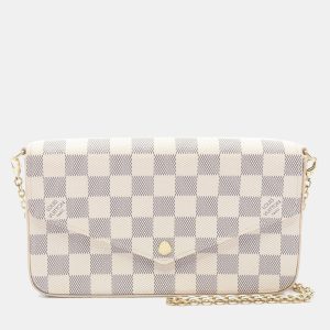 Louis Vuitton Pochette Felice White Damier Azur Canvas Shoulder Bag, Handbags - Luxury Closet catalog